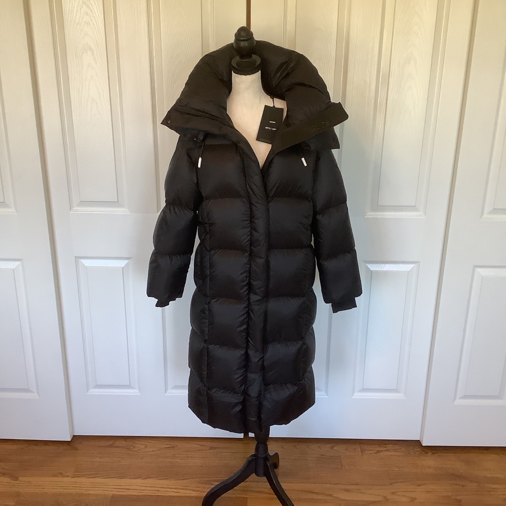 Rudsak Sasha Black Long Down Puffer Coat Womens Size XS Limited Edition NWT